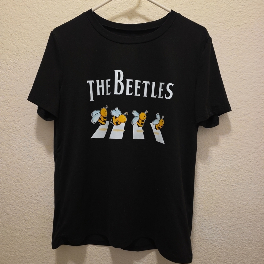 Black 'The Beetles' Graphic T-Shirt